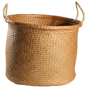 换洗衣服收纳筐 家用田园编织大号衣物洗衣篮玩具 脏衣服藤编篮子