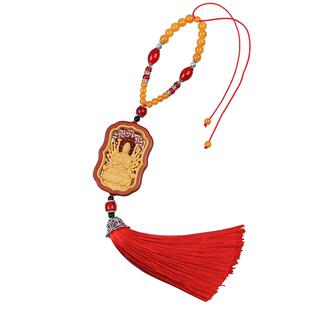 汽车挂件桃木本命佛出入平安车内挂饰高档车上装饰品车载摆件观音