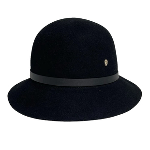 日本Helen羊毛呢女秋冬季百搭气质防晒渔夫帽子英伦复古盆帽礼帽