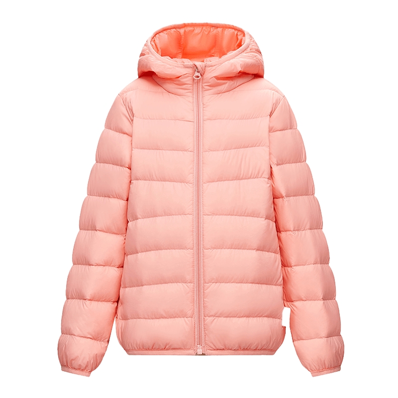 鸭鸭儿童羽绒服2025年秋冬新品男女童同款百搭短款连帽轻薄外套J