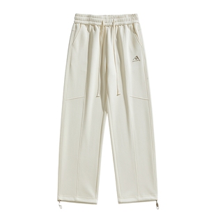 男士春秋白色卫裤男直筒宽松2025新款休闲运动裤长裤美式裤子男款