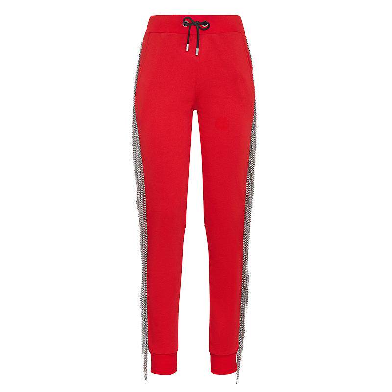 PHILIPP PLEIN 女士logo装饰流苏运动裤慢跑裤