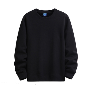 沃伦堡秋冬季加厚银狐绒卫衣男圆领宽松休闲长袖青少年打底衫上衣