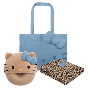 tbh野兽派家居三丽鸥Hello Kitty旅行套装帆布袋U型枕毯子三件套