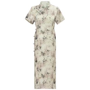 复古印花旗袍女新中式改良日常民国风女2025年夏季新款高端年轻款