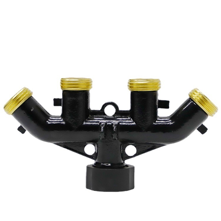 园林四通锌合金球阀 美式3/4球阀 花园软管分配器 水龙头4通分水