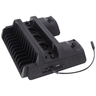 PS4风扇散热支架SLIM游戏机散热器直立式散热架Pro游戏主机散热底座手柄充电防滑散热座游戏碟桌面收纳支架