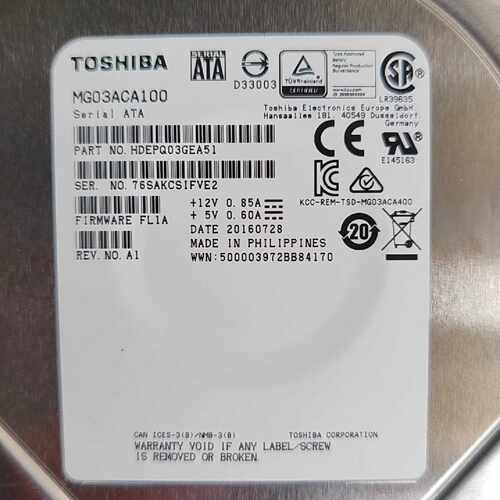 东芝服务器硬盘TOSHIBA MG03ACA100   成色