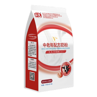 和氏V+中老年配方成人牛奶粉高钙高蛋白多维营养健康乳粉350g袋装