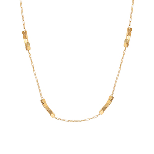 挽里金色钛钢小方块碎银项链气质轻奢小众百搭时尚叠戴锁骨链配饰