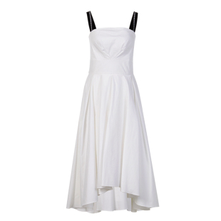 小白裙 HAUTE FANCIES后构想｜法式纯白超大裙摆吊带腰封连衣裙