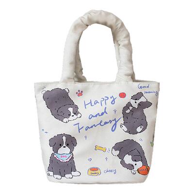 新款帆布手提斜挎学生可爱水桶包