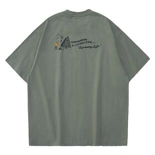 todaynowind x livingtown 户外露营短袖T恤 宽松小领口夏季TEE