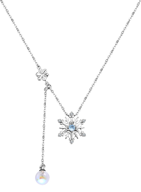 迪士尼冰雪奇缘雪花流苏锁骨链