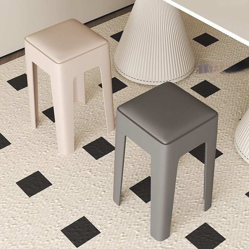 软包凳子家用可叠放备用加厚塑料方凳高板凳大人结实客厅餐桌椅子