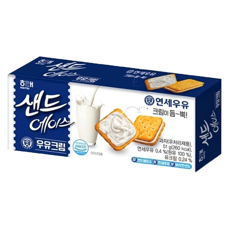 韩国进口HAITAI海太ACE奶油味夹心饼干51g下午茶早餐休闲食品