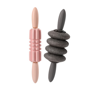 艾迈多功能狼牙棒按摩滚轮轴肌肉放松瘦小腿按摩棒腹肌训练健腹轮