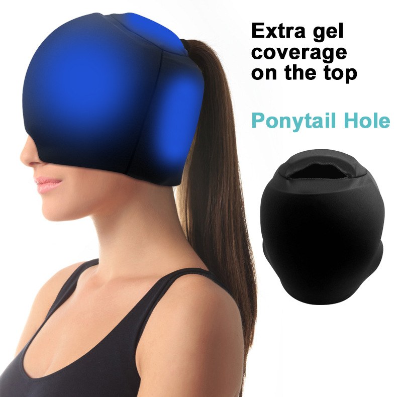 亚马逊直销冷敷冰帽全包围帽设计头套热敷冷凝胶冷敷固体