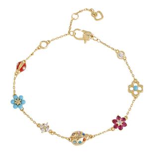 珐琅「瓢虫」花朵细款手链彩色滴釉多巴胺高端小众首饰可爱森系女