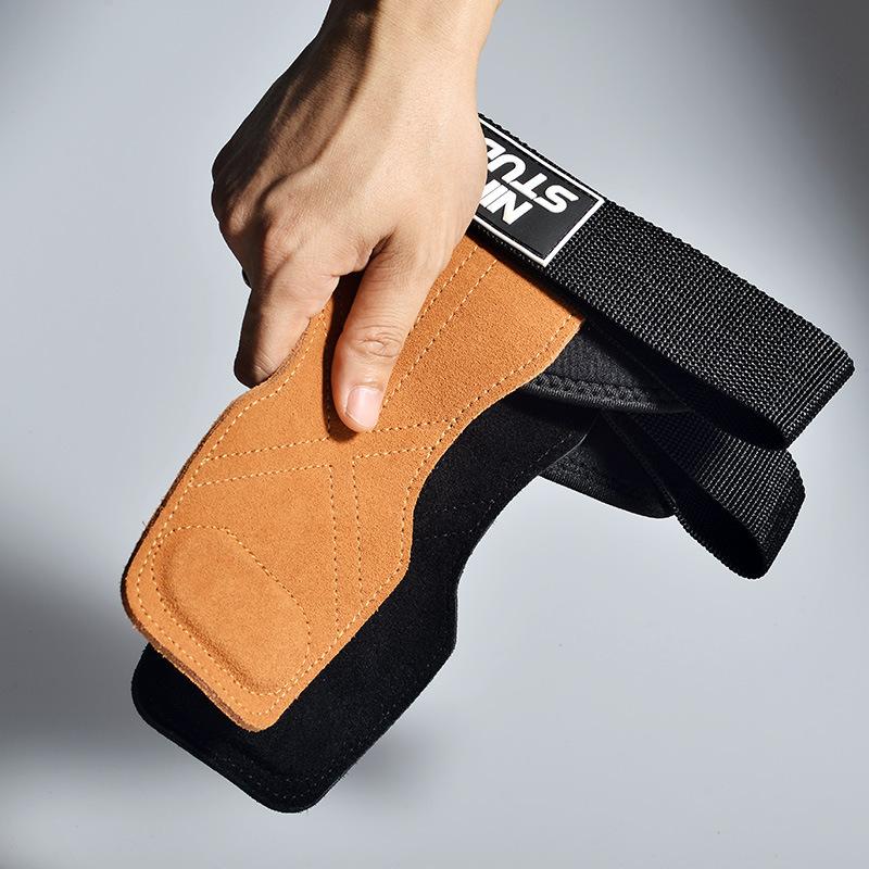 举重单杠牛皮护手掌男女硬握力助力带手套健身护腕引体向上拉辅助