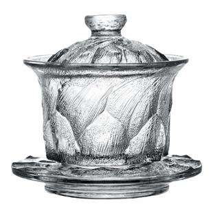 复古玄冰玻璃茶杯日式茶具套装轻奢家用盖碗办公室泡茶杯功夫茶杯