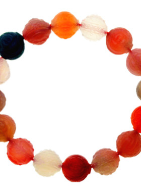 男玛瑙民族风雕刻手串糖果色