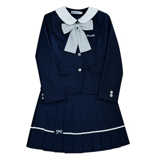 北璃酱原创jk正版圆领西服少女心结套装日系校供藏青制服女学院风