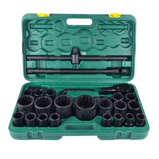 3/4重型26件套套筒工具套装中风炮套头扳手六角12角大型汽修组套