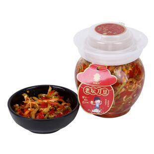 剁椒刀豆湖南特产农家自制酸辣脆坛子腌菜外婆菜萝卜条腊八豆藠头