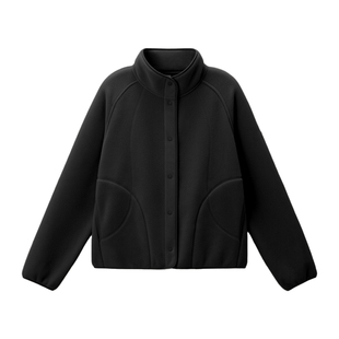 2025年新款秋冬抓绒衣女短款外套加绒加厚户外动休闲开衫立领卫衣