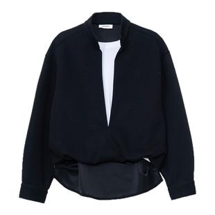 Hualun男生ootd穿搭一整套运动半开衫假两件休闲重磅灰色卫衣套装