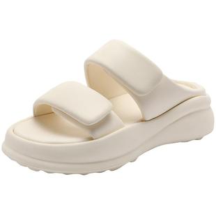 明星同款百丽女鞋子棉花糖一字拖鞋新款凉鞋可外穿凉拖B2U1DBT4