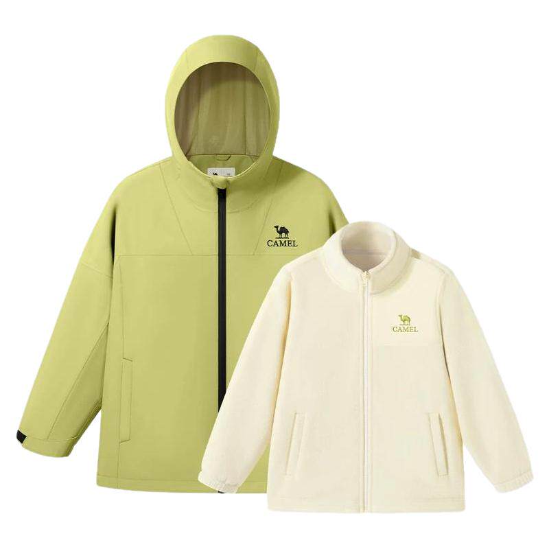 骆驼男童三合一冲锋衣防风防水登山服青少年外套儿童户外休闲徒步