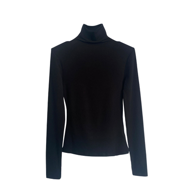 垫肩长袖高领打底衫女修身显瘦