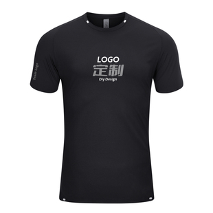 运动t恤定制印logo圆领速干上衣短袖文化衫团队服工装训练工作服