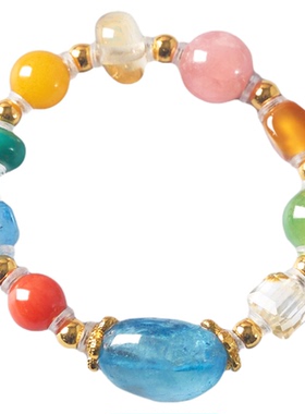 海蓝宝多宝戒指指环时尚礼物