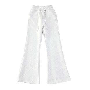 女童加绒喇叭裤秋冬款儿童一体绒微喇长卫裤冬季加厚大童女孩裤子