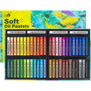 高尔乐超软油画棒diy画刮刀工具套装镂空模板软性24/48色重彩蜡笔