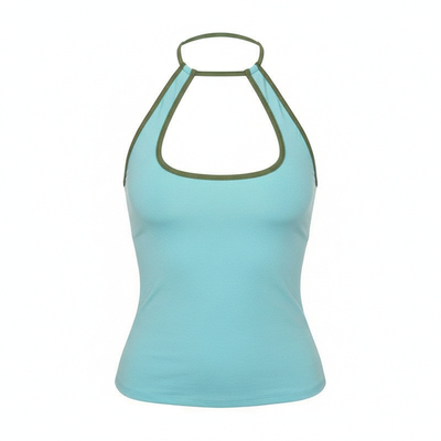 休闲镂空挂脖系带空挂脖系带上衣