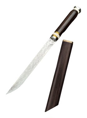 大马士革钢手把肉刀户外便携