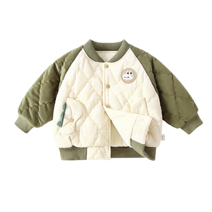 宝宝棉服秋冬男童外套冬季加绒儿童加厚外出棉衣棉袄婴儿保暖衣服
