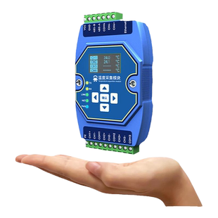 多路温度采集模块PT100热电阻RS485转Modbus变送器K型热电偶隔离