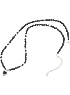 【韩国】s925纯银黑玛瑙爱心项链