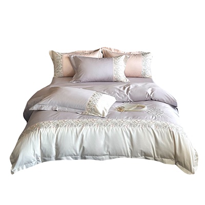 法式公主风刺绣长绒棉全棉四件套