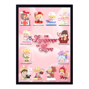 小甜豆有关爱的语言系列展示盒适用泡泡玛特手办盲盒壁挂展示盒