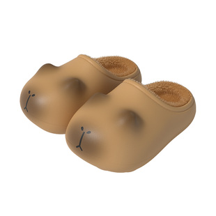 chedoir卡皮巴拉防水棉拖鞋女款冬季亲子居家防滑耐脏半包跟棉拖