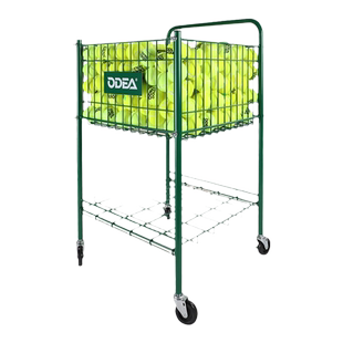 ODEA欧帝尔网球360装球车训练网球框300粒可折叠收纳筐带轮教练车