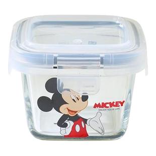 迪士尼餐具高硼硅玻璃碗宝宝辅食耐高温婴儿专用带盖饭盒便当盒汤