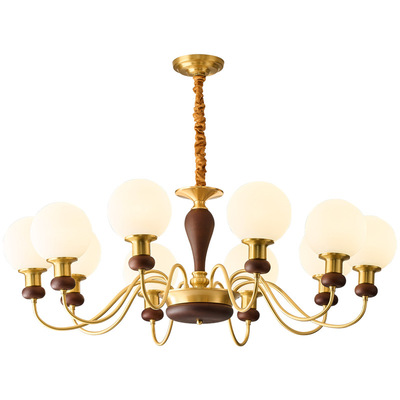 全铜中古风法式复古客厅吊灯