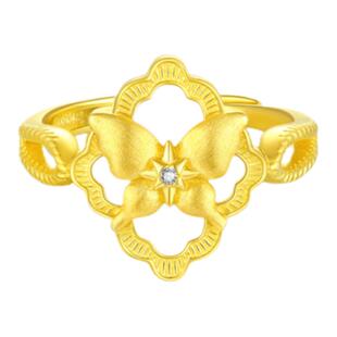 周大生DC灵动仙蝶戒指新款S925纯银小众设计感指环送38妇女节礼物